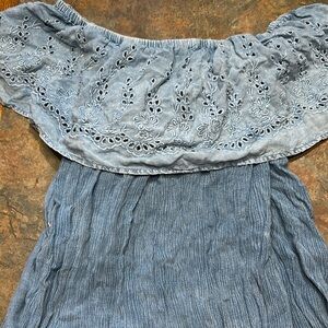 Gauzy denim blue dress